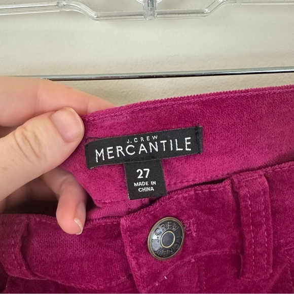 J. Crew Mercantile Magenta Pink Velvet Slim Leg Pants Size 27 - Picture 4 of 6